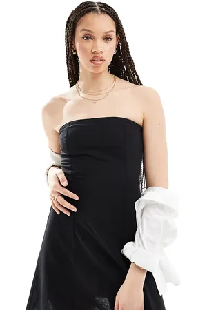 ASOS ASOS DESIGN Tall mini linen bandeau sundress in