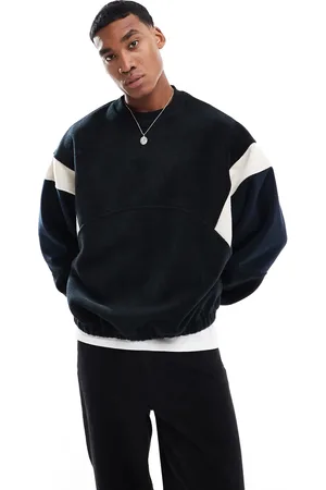 ASOS Oversized polar fleece sweatshirt with colour block in