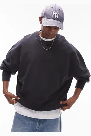 Topman Oversized fit crew sweatshirt in washed