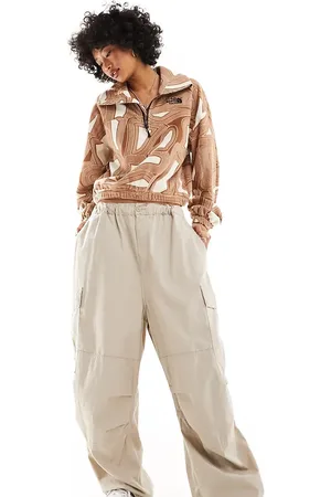 The North Face Glacier wide neck boxy 1/4 zip fleece in geo print Exclusive at ASOS