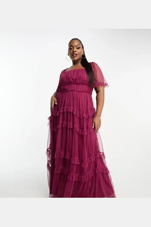 ANAYA Statement tiered maxi dress in plum
