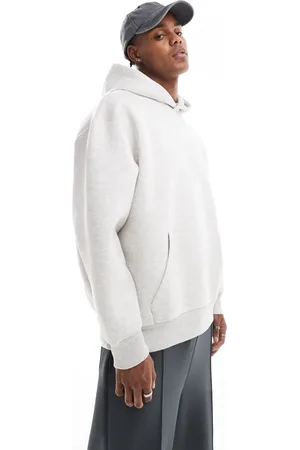 ASOS Heavyweight oversized scuba hoodie in grey marl