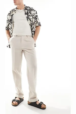 ASOS Smart straight leg trousers in stone