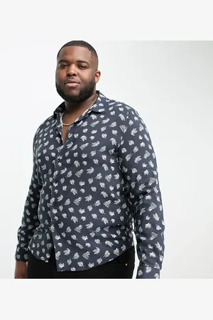 Devils Advocate Plus long sleeve feather print shirt in