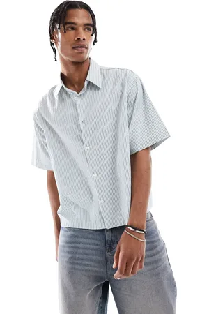 Bershka Textured striped shirt in