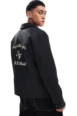 ASOS Lightweight harrington jacket with back print in