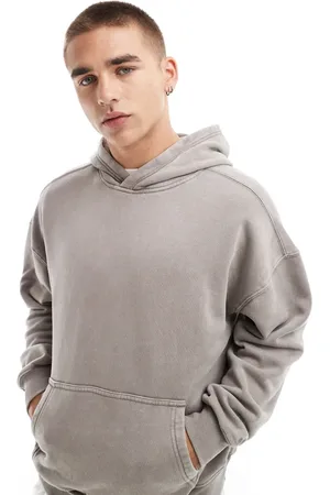 Hollister Boxy fit hoodie in washed brown/