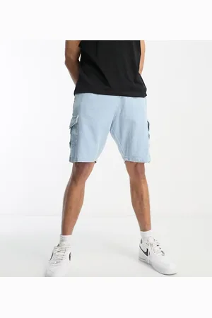 Le Breve Tall denim cargo shorts in mid