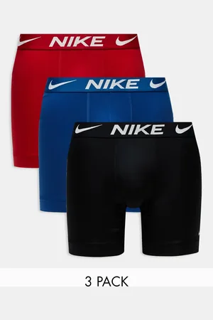 Nike Dri-Fit Essential Microfibre briefs 3 pack in blue, red and black