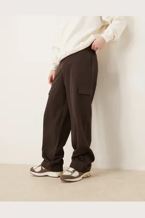 ASOS Smart wide leg cargo trousers in with elasticated waist