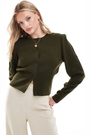 ASOS Knitted compact fitted cardigan in dark