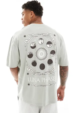 ASOS Oversized t-shirt in light with celestial back print