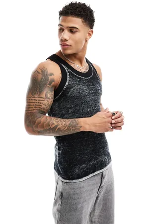 Weekday Matheus festival knitted vest tank top in washed
