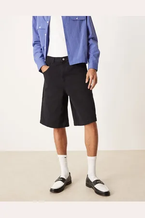 ASOS Long length denim jort with twisted seam in