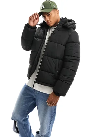 Bershka Hooded puffer jacket in