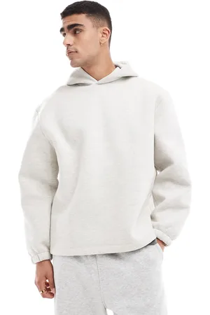 ASOS Oversized scuba hoodie with fixed hem in grey marl