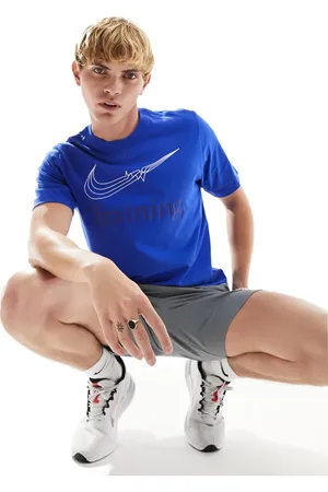 Nike Dri-FIT swoosh graphic t-shirt in royal