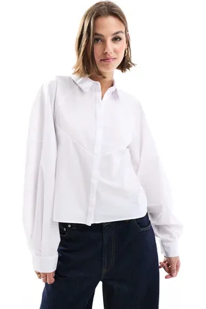 ASOS Spliced detail volume shoulder shirt in