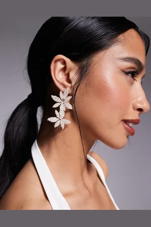 ASOS Drop earrings in faux micro pearl floral design
