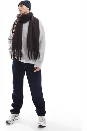 JACK & JONES Chunky fluffy scarf in chocolate