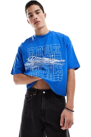 ASOS Cropped oversized t-shirt with sports graphic in