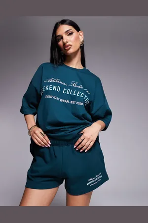 ASOS Weekend collective short co-ord with embroidered logo in