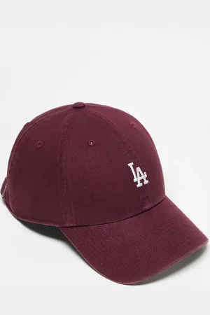 47 Brand LA Dodgers mini logo clean up cap in burgundy