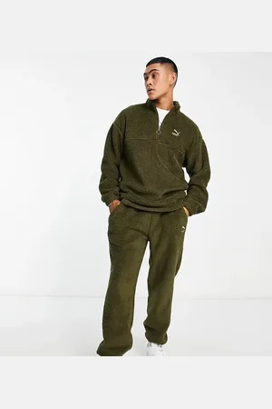 PUMA Classics borg joggers in deep olive - exclusive to ASOS