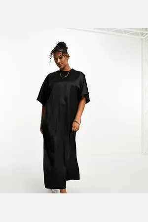 ASOS ASOS DESIGN Curve satin oversized midi tshirt dress in