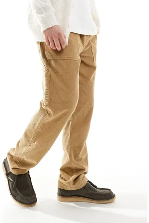 ASOS Straight pull on cord carpenter rousers in beige