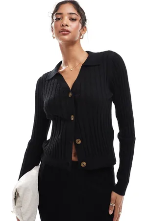 Object Ribbed buttondown polo top co-ord in