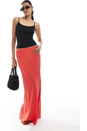 Miss Selfridge Spun maxi skirt in spot print