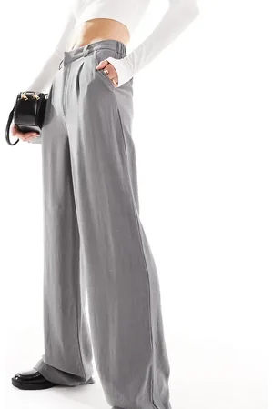 ASOS Tall relaxed straight leg trousers with linen in