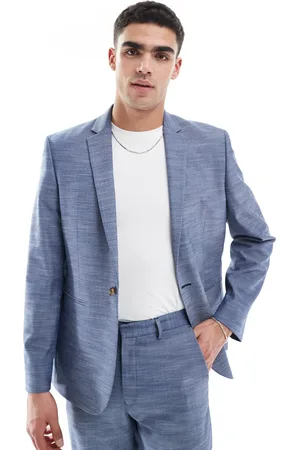 ASOS Linen look slim suit jacket in