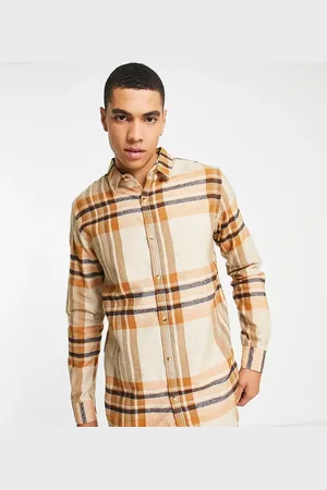 Le Breve Tall check shirt in stone