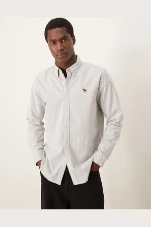 Abercrombie & Fitch Icon logo stripe oxford shirt in