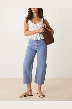 Free People Deep trance mid rise straight leg jeans in ocean