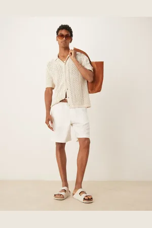 MANGO Tailored short in ecru