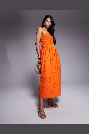 River Island Broderie baby doll maxi dress in