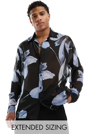 ASOS Relaxed revere shirt with watercolour floral print