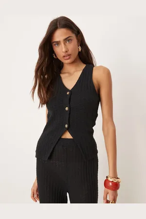 ASOS Co-ord knit button through sleeveless waistcoat in