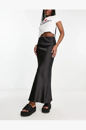 New Look Satin bias midi skirt in