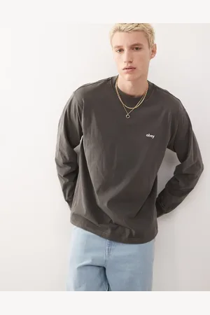 Obey Long sleeve logo t-shirt in pigment digital