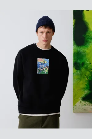 Topman X Alice Hartley oversized fit sweatshirt with front and back floral patch embroidery in