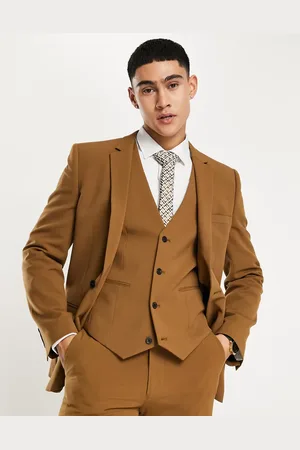 ASOS Super skinny suit waistcoat in tobacco