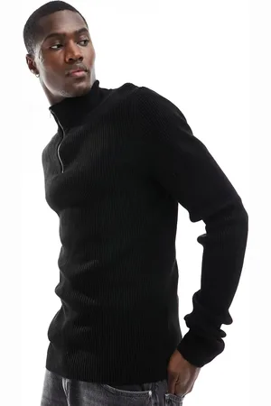 ASOS Muscle fit knitted essential 1/2 zip jumper in