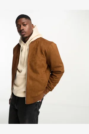 Abercrombie & Fitch Faux suede bomber jacket in