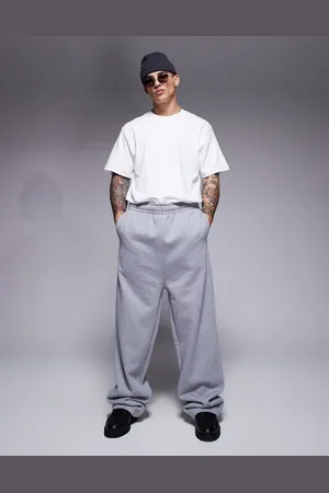 ASOS Premium heavyweight wide leg joggers 400gsm in marl