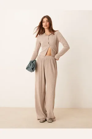 Miss Selfridge Brushed chunky rib cardigan in stone