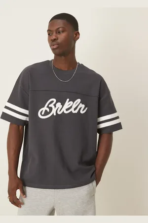 ASOS Oversized city applique on waffle fabric in charcoal